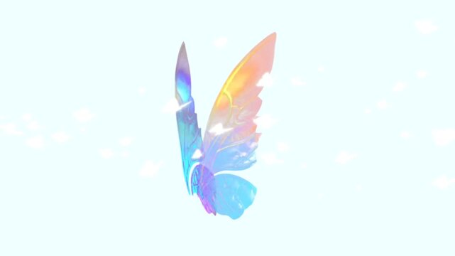 Colorful abstract wing animation with vibrant gradient hues for creative branding