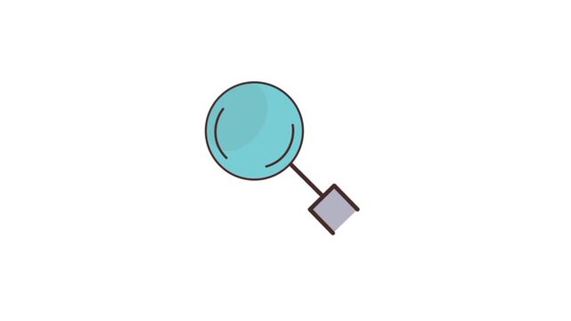 Dental instrument for tooth check up 3d icon animation
