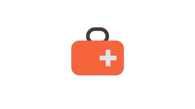 First-aid kit antiseptic and waterproof adhesive box 3d icon animation