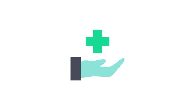 Healthcare support icon. Medical insurance animated icon 
