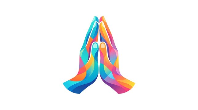 Palms Pressed Together in Greeting Vector Illustration for Namaste & Praying Hands Concept