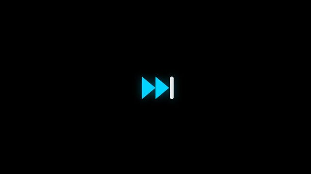 Minimalist Fast Forward Media Control Icon Against Solid Black Background