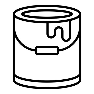 paint can outline icon. metal container. wall painting task. renovation diy project