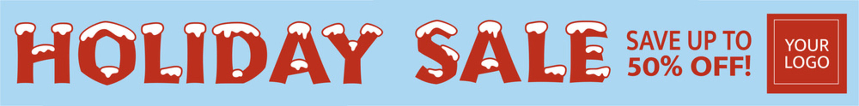 Holiday Sale Banner Ad Leaderboard Size For Christmas, Hanukkah, Kwanza, and Other Seasonal Winter Sales