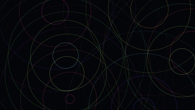Abstract circular geometry pattern on black background