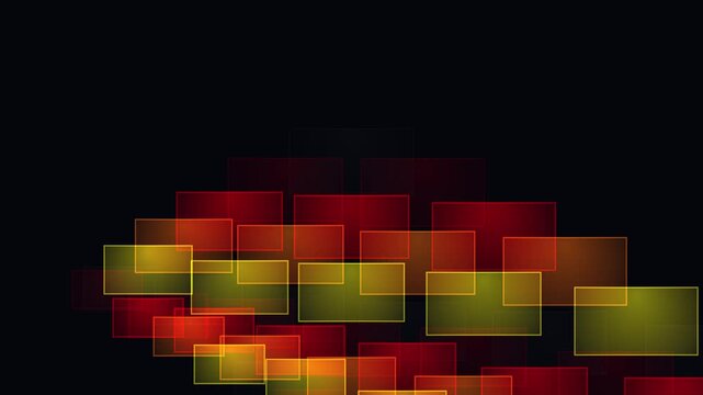 Abstract glowing digital rectangles on dark background