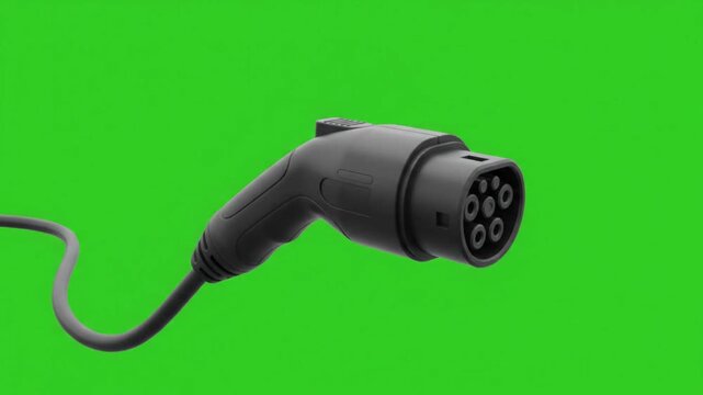 Black electric vehicle charging connector device ready for energy transfer to sustainable transport cars for eco friendly driving solutions promoting green mobility power systems in our daily