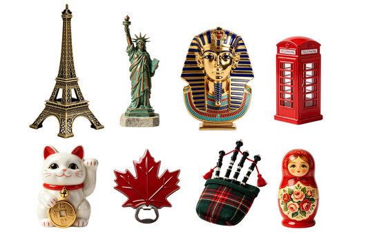Traditional World Culture Souvenir Collection | International Travel Icons PNG Set