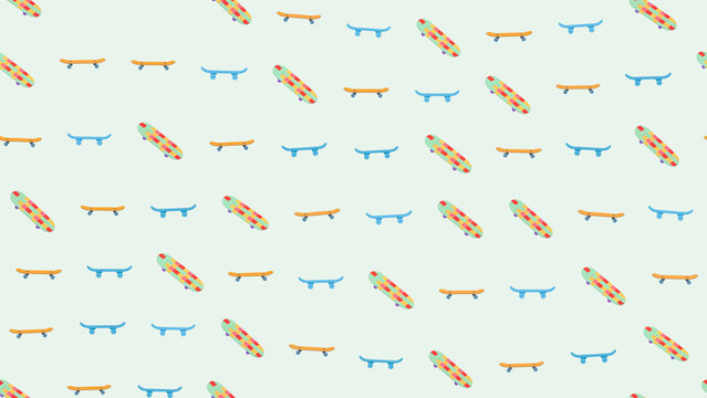 Colorful Skateboards Pattern