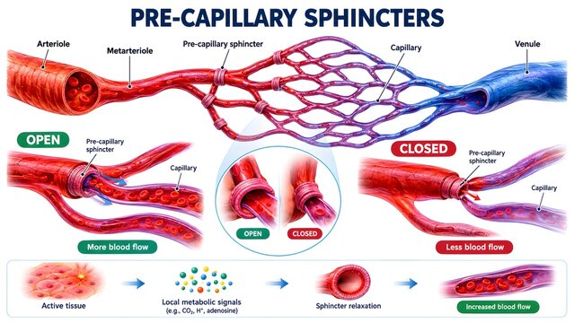 Precapillary Sphincters Anatomy &ndash; Regulation of Blood Flow Through Capillary Beds
