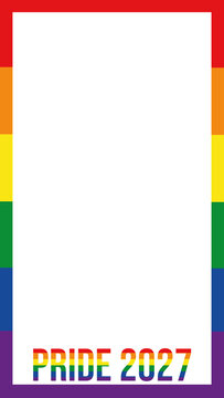 LGBT flag frame with "Pride 2027" text (PNG)