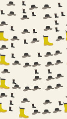 Fototapeta premium Seamless pattern of hats and boots