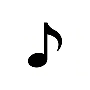 Minimalist black musical note melody song icon isolated on white background