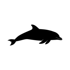 Obraz premium Dolphin swimming silhouette vector illustration, Dolphin silhouette vector art