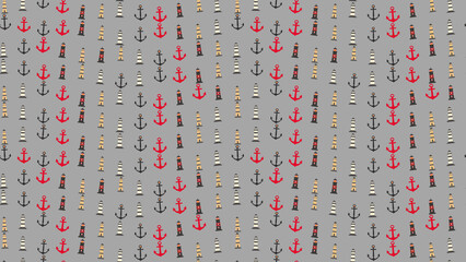 Anchor and Lighthouse Pattern © yunda