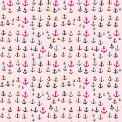 Anchor pattern on pink background © yunda