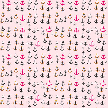 Anchor pattern on pink background