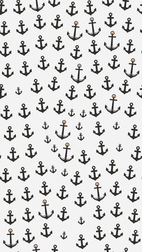 Anchor Pattern with Orange Accents
