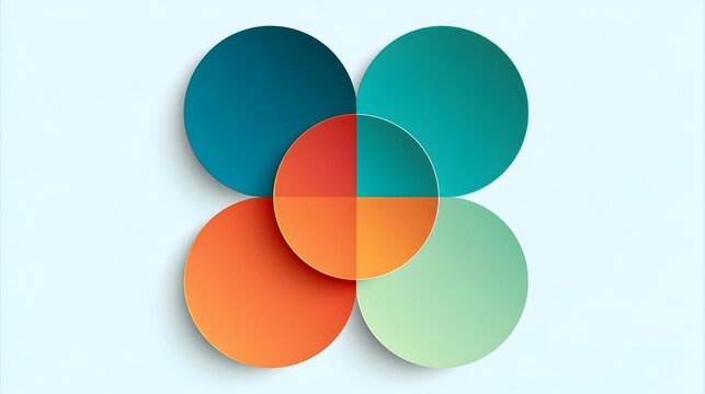 Venn diagram infographic chart template for business 3 parts option, presentation with venn diagram elements vector illustration. Stock Vector
