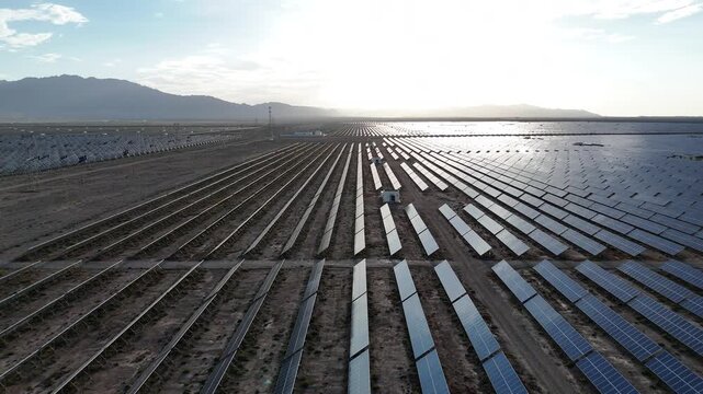 extensive solar photovoltaic panel array
