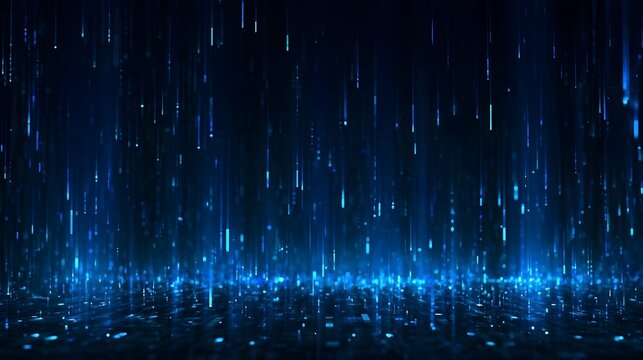 Digital Tech Background. Blue Glowing Pixel Circuit Dot Pattern. Data Lines for Tech Innovation, Science Research, AI Artificial Intelligence and Big Data Presentation. Vector Illustration Stock Ve...