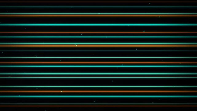 Abstract horizontal lines flowing across dark background glowing orange and teal colors cinematic motion clip