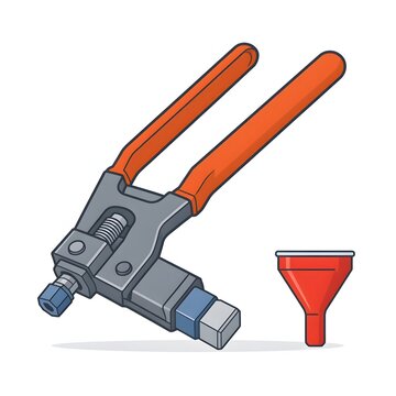 Manual rivet nut tool flat vector illustration heavy duty riveter hand tool isolated on white background