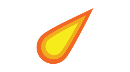 Falling meteorite vector graphic with vibrant orange, yellow, and red colors on white background © Muhammad
