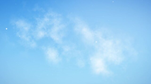 Light blue sky with wispy clouds and small particles drifting motion background footage