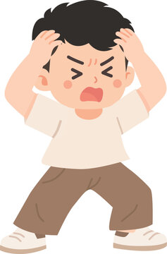 young man with a headache