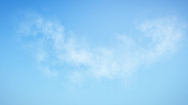 Soft white clouds drifting slowly across bright blue sky forming gentle shapes on clear sunny day loopable