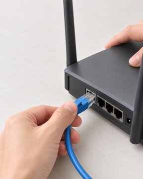 Connecting an Ethernet Cable to a Home Router