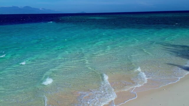 Aerial View of Clear Tropical Beach With Turquoise Water