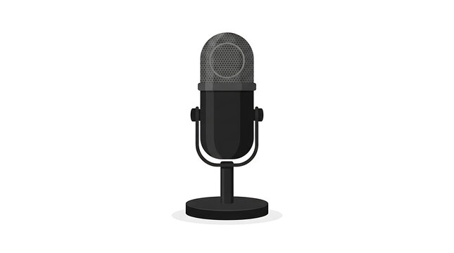 Vintage Style Studio Microphone Illustration for Broadcasting, Podcasting, and Audio Recording Projects