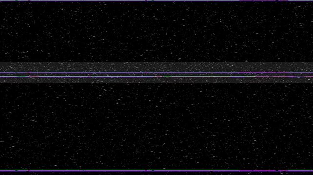 Abstract VHS glitch background with analog tracking noise, RGB distortion, scanlines, static interference, and retro television signal effects in seamless looping motion.