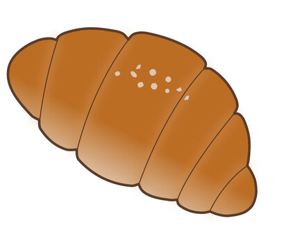 Golden baked salt bread illustration