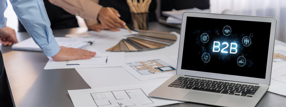 Business person navigates B2B landscape, harness technology to enhance business-to-business connections. Discover reshapes B2B interaction, driving innovation in business-to-businesses strategy. brisk