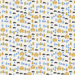 Seamless pattern of luggage and vehicles © kingston