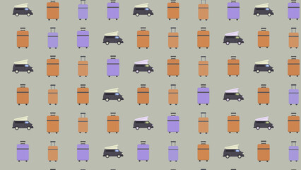 Suitcases and Camper Vans Pattern © kingston