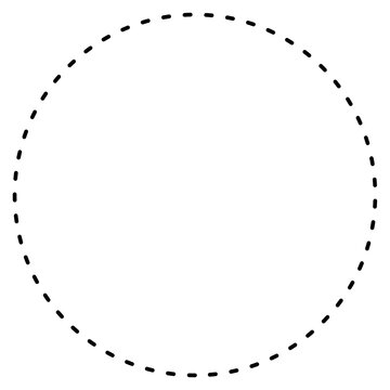 Minimalist black dashed outline of a circle