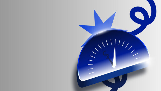 A speed and time gauge with a needle that has a money icon cast beneath it. This signifies that speed and time are of great importance in finance, goals, the future, investments, and so on.