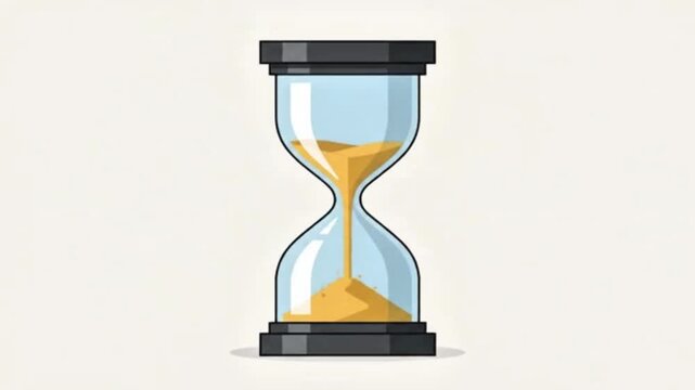 Minimal Vector Hourglass with Flowing Sand Animation