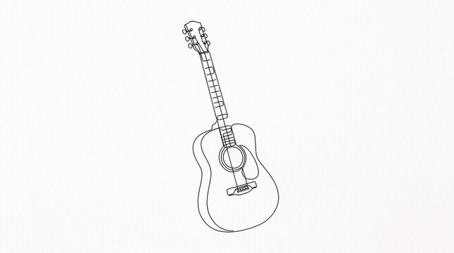 Acoustic guitar line art