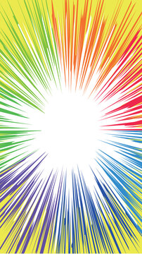 Vibrant Rainbow Radial Speed Lines Background