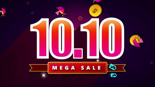 October Tenth Mega Sale Promotional Motion Graphics Background