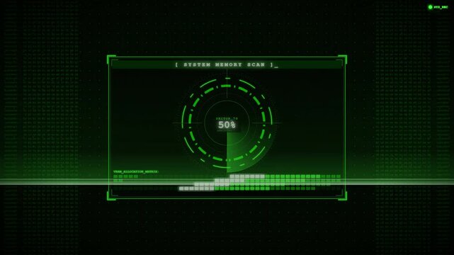 Futuristic System Memory Scan Progress Bar HUD Interface