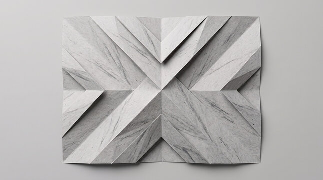 Composition g&eacute;om&eacute;trique en papier kraft gris pli&eacute; fa&ccedil;on origami