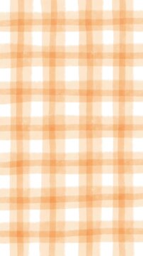Handdrawn motion soft orange gingham pattern