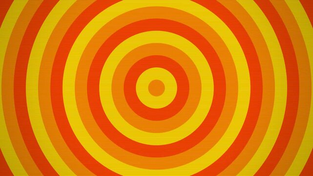 Vibrant Retro Concentric Circles Animation with Warm Orange and Yellow Tones.