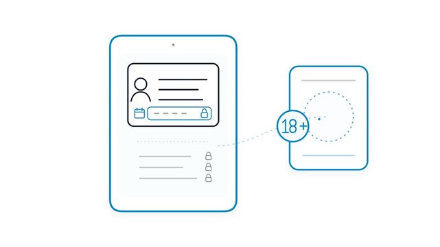 Digital Age Verification and 18 Plus Approval Motion Graphic